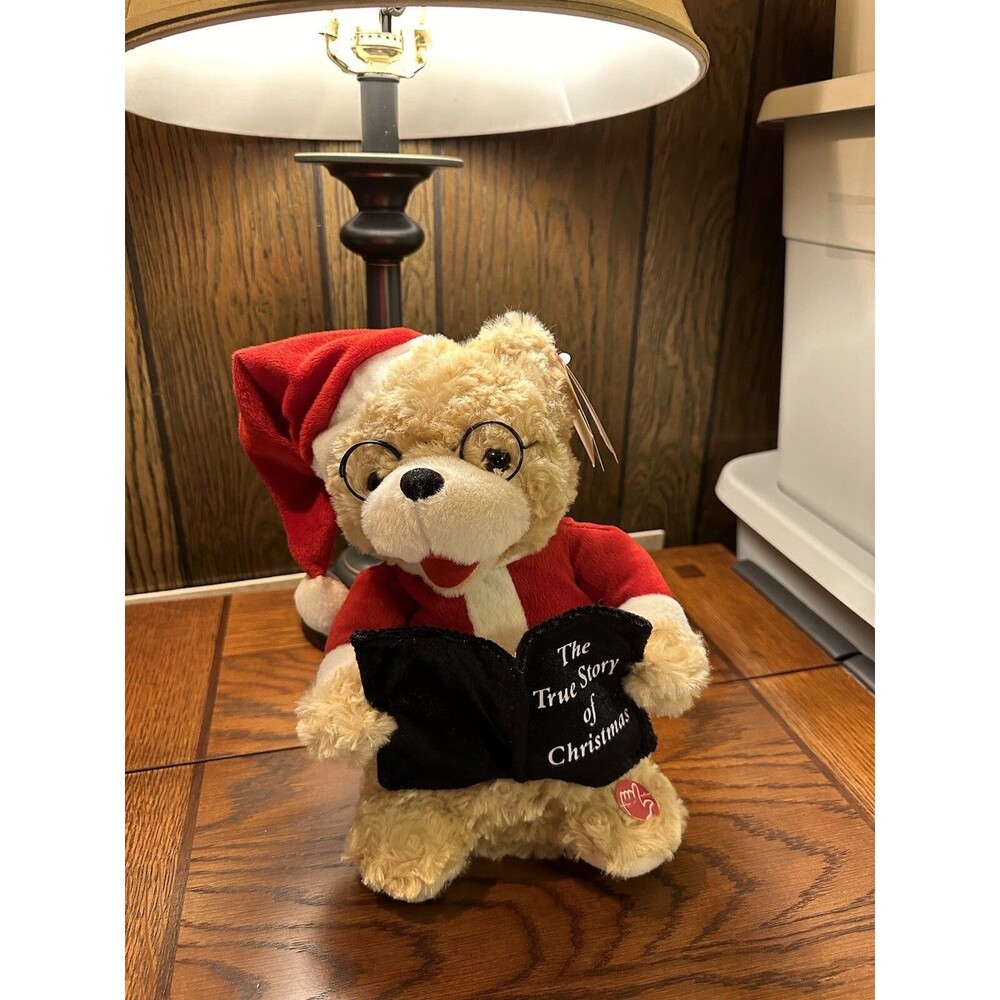 Christmas Animated Bear Santa Musical Plush Sings The True Story Of Christmas